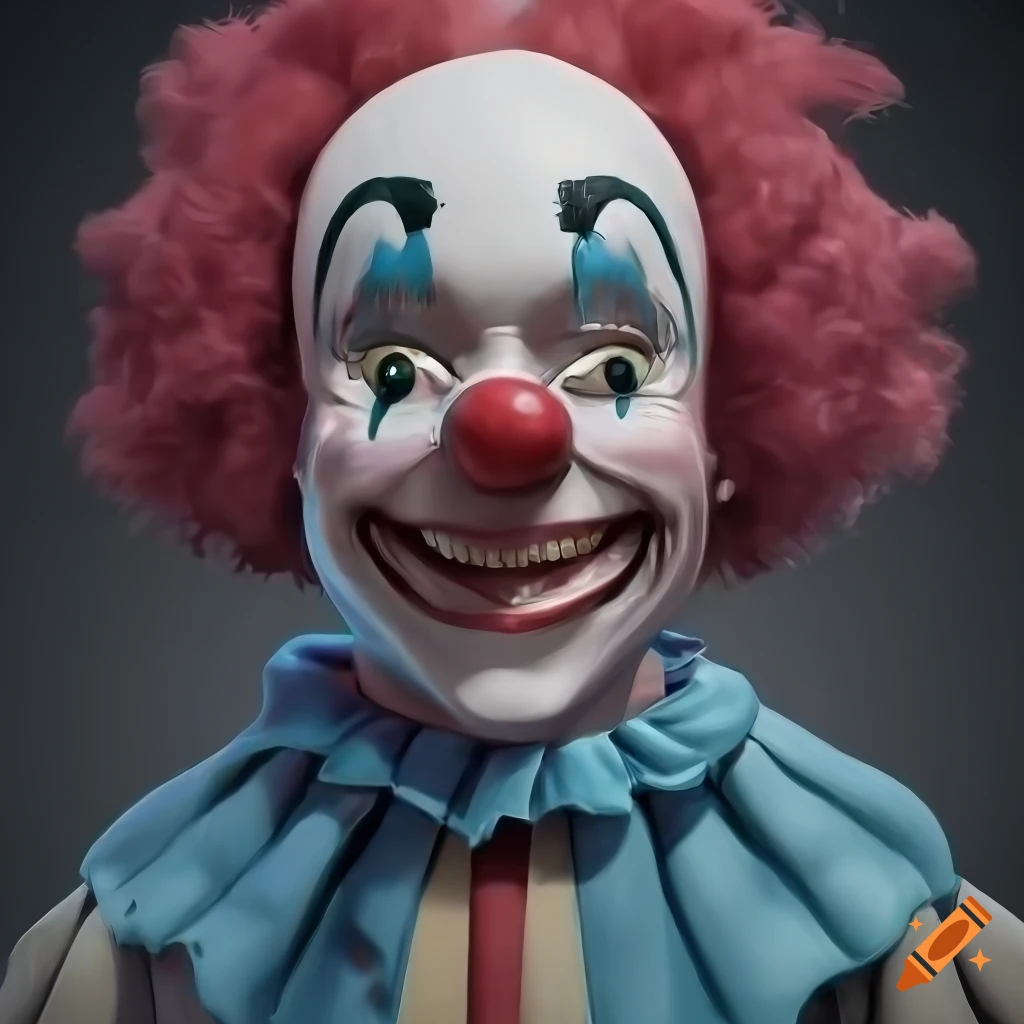 intricately detailed concept art of a clown