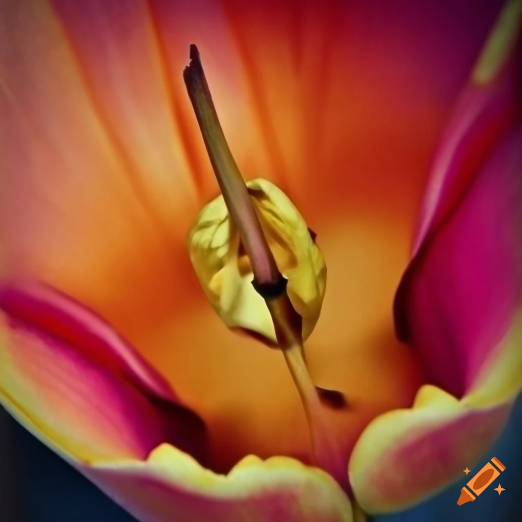 orange and pink decayed tulip