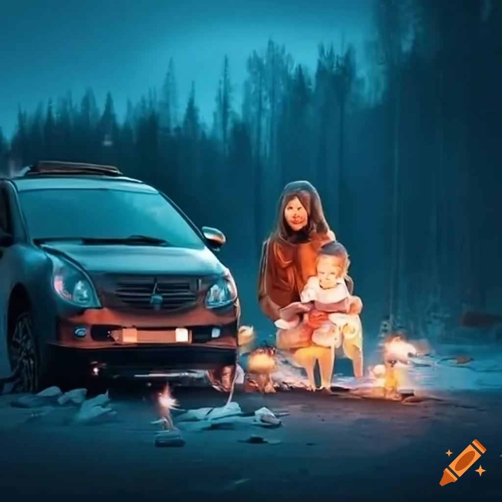 lost family in a car on a road trip