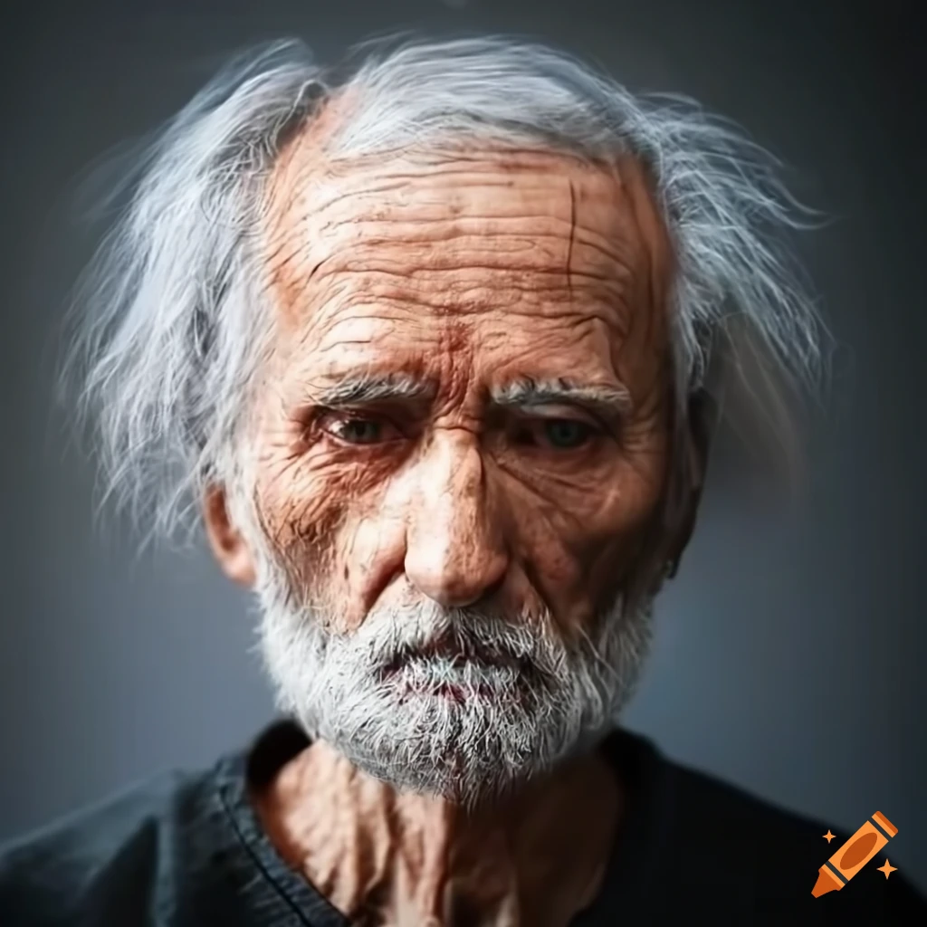portrait of a elderly man in hospital attire