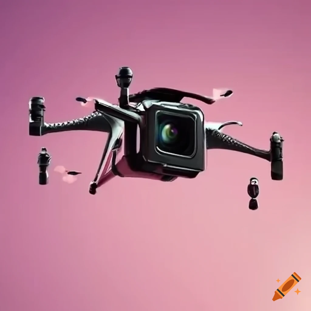 Aerial camera in flight on Craiyon