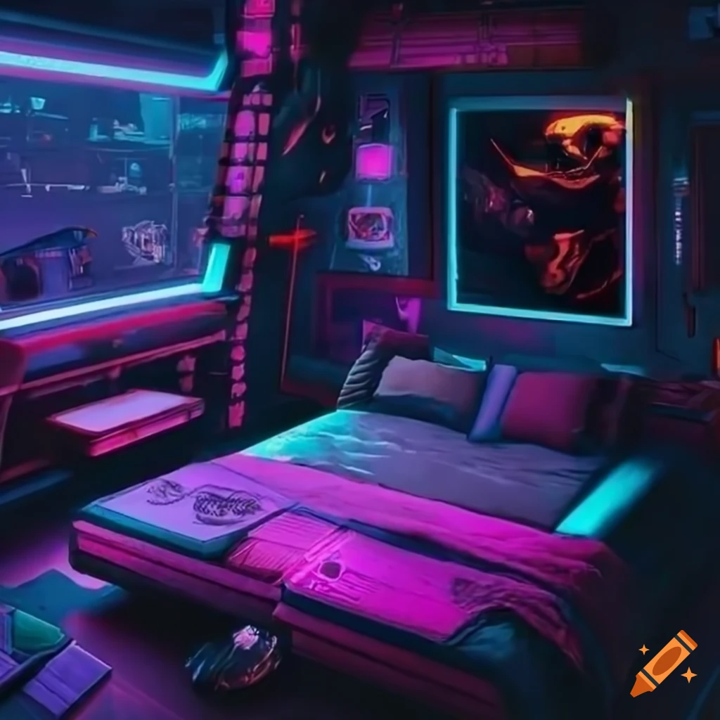 Cyberpunk Bedroom With A View On Craiyon