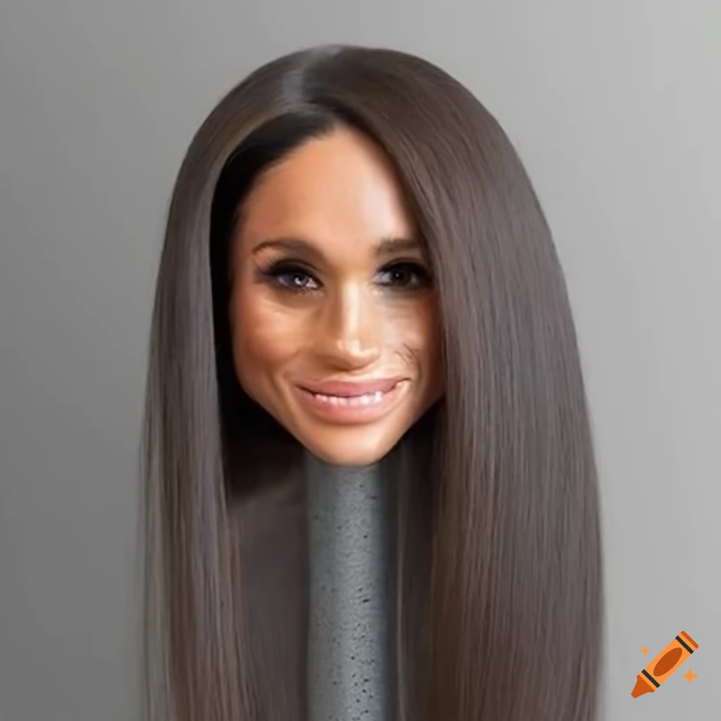 Meghan Markle styling head with flowing hair
