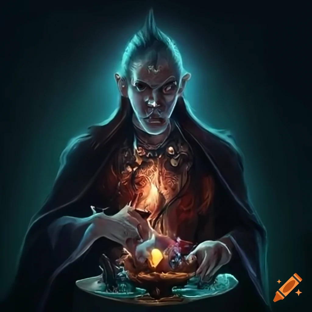 image of a sorcerer performing a ritual