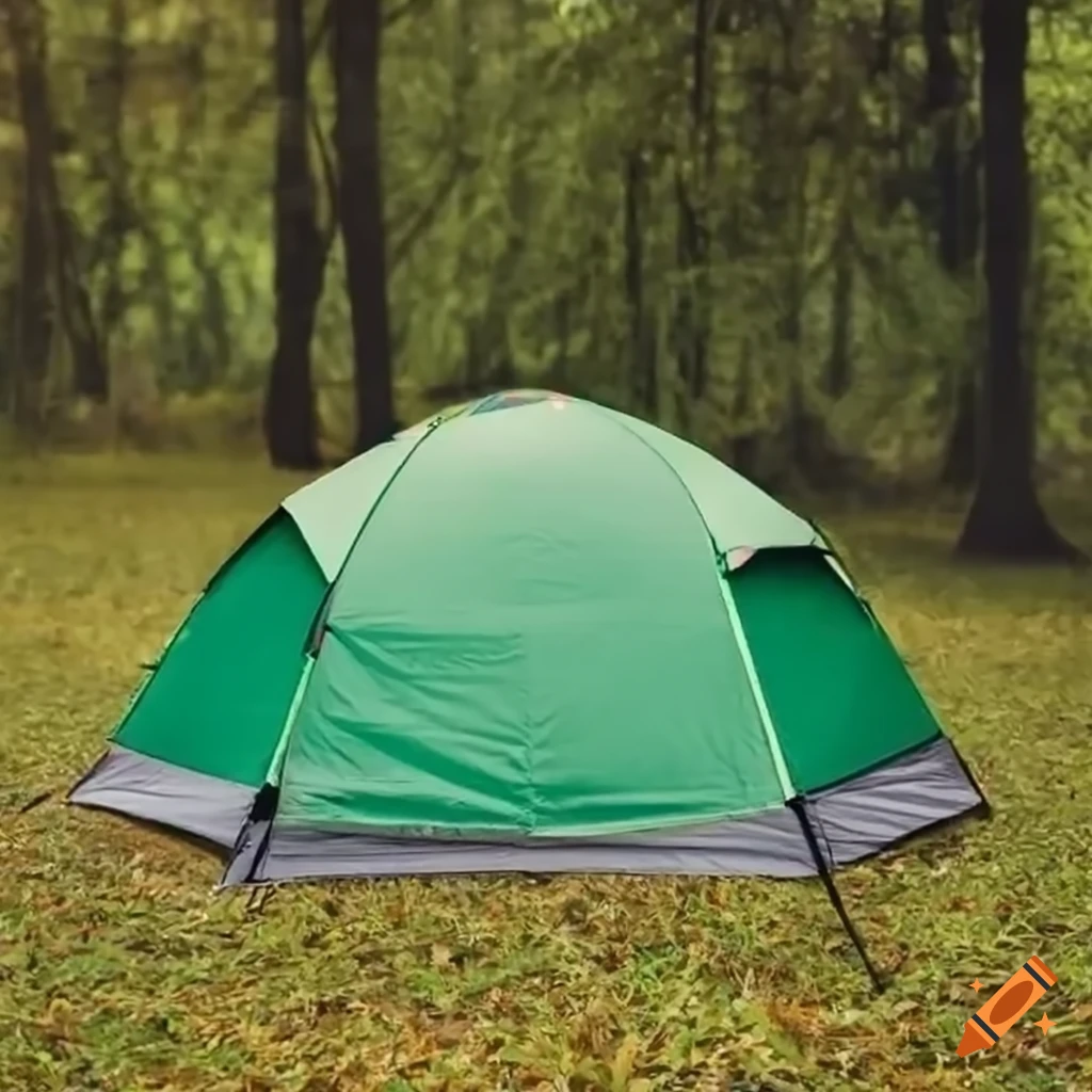 Dark green single-person camping tent on Craiyon