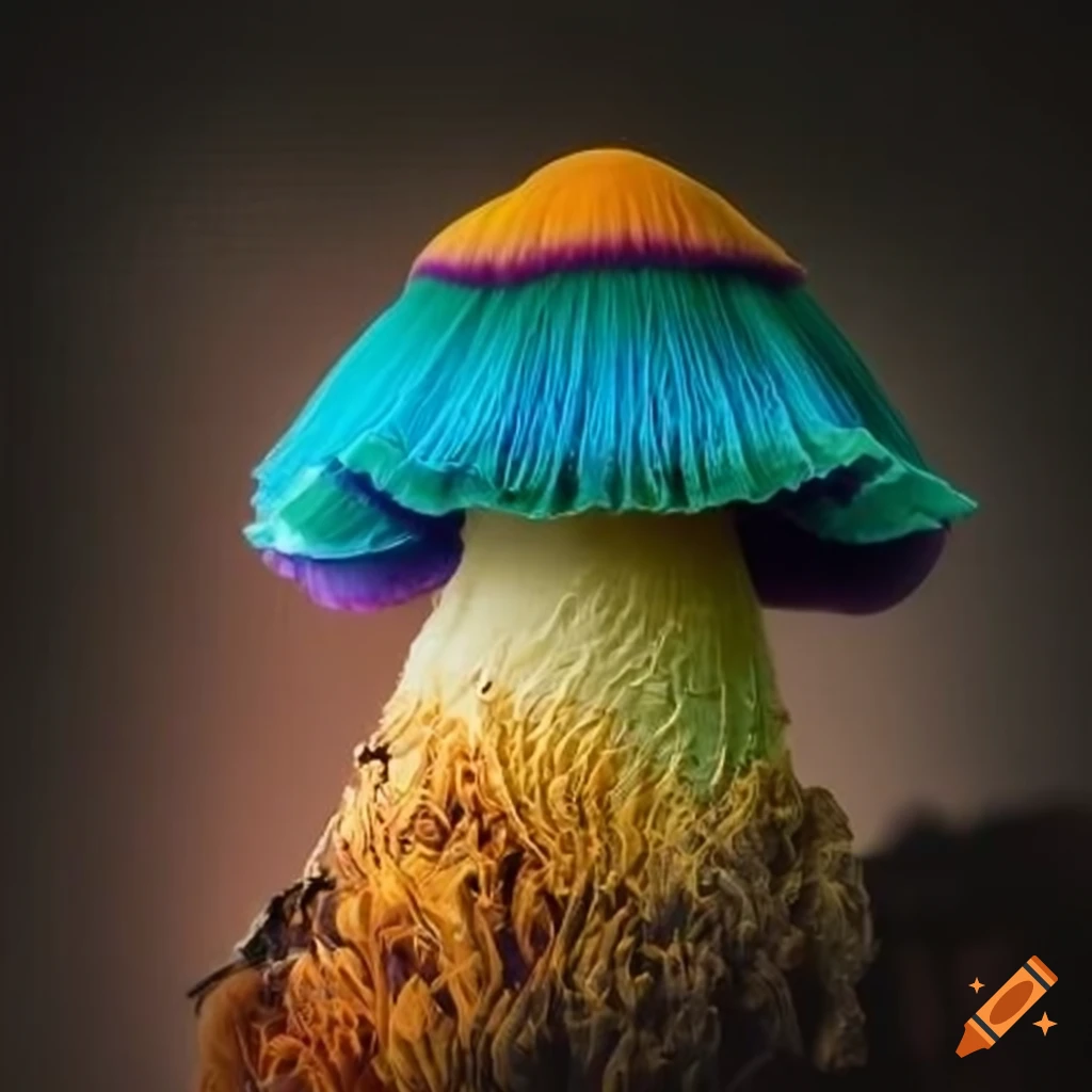 fabric mushroom with vibrant colors