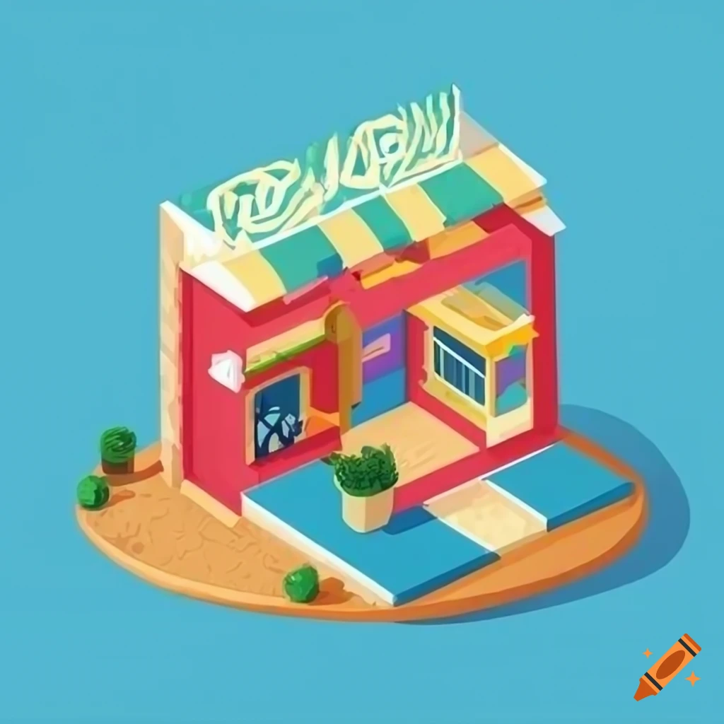 Painting Of A Coastal Pop up Shop Near The Beach On Craiyon