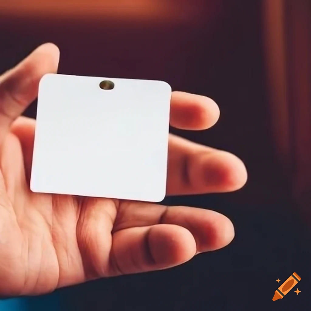 hand holding an ID card at home