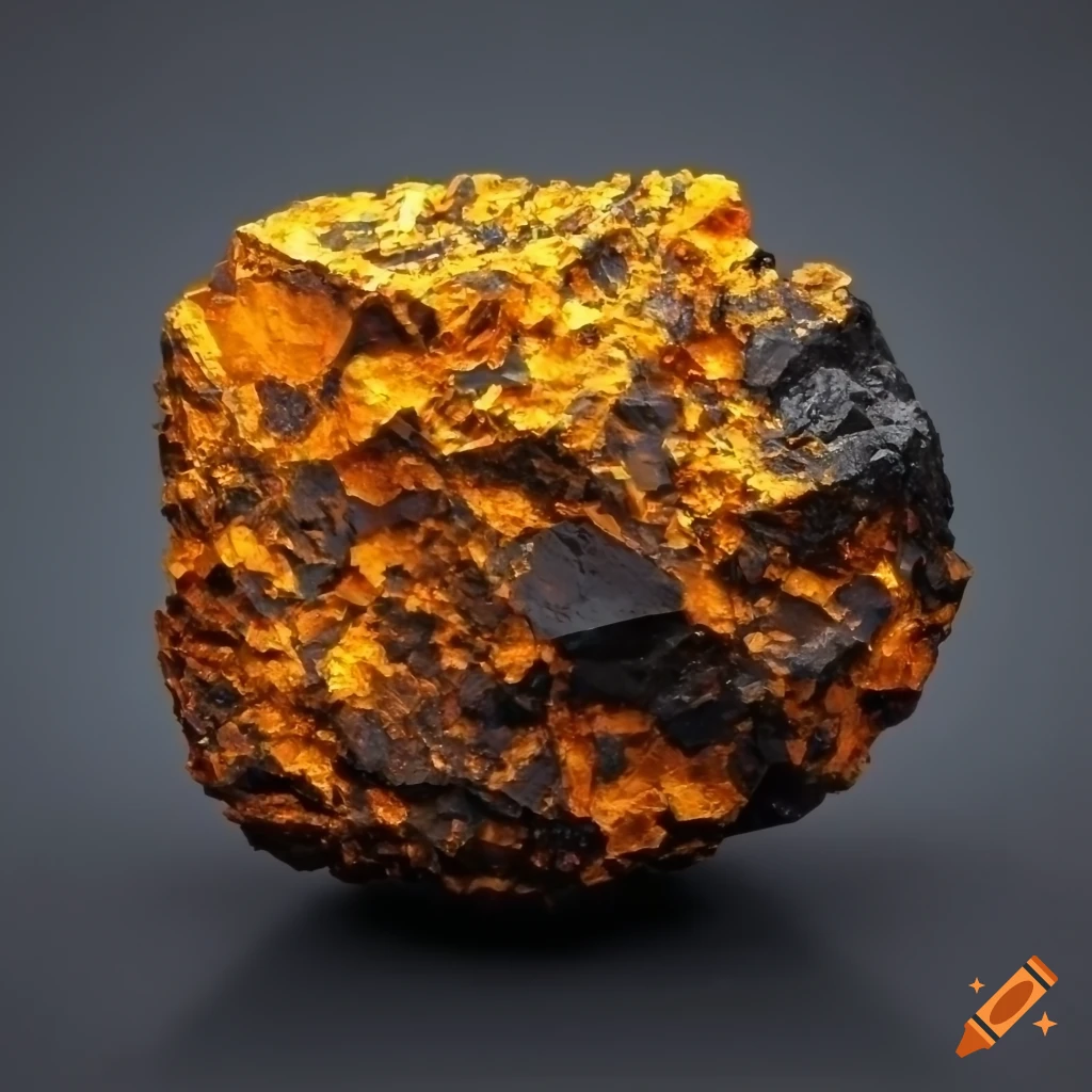 abstract sci-fi metal ore on gray background