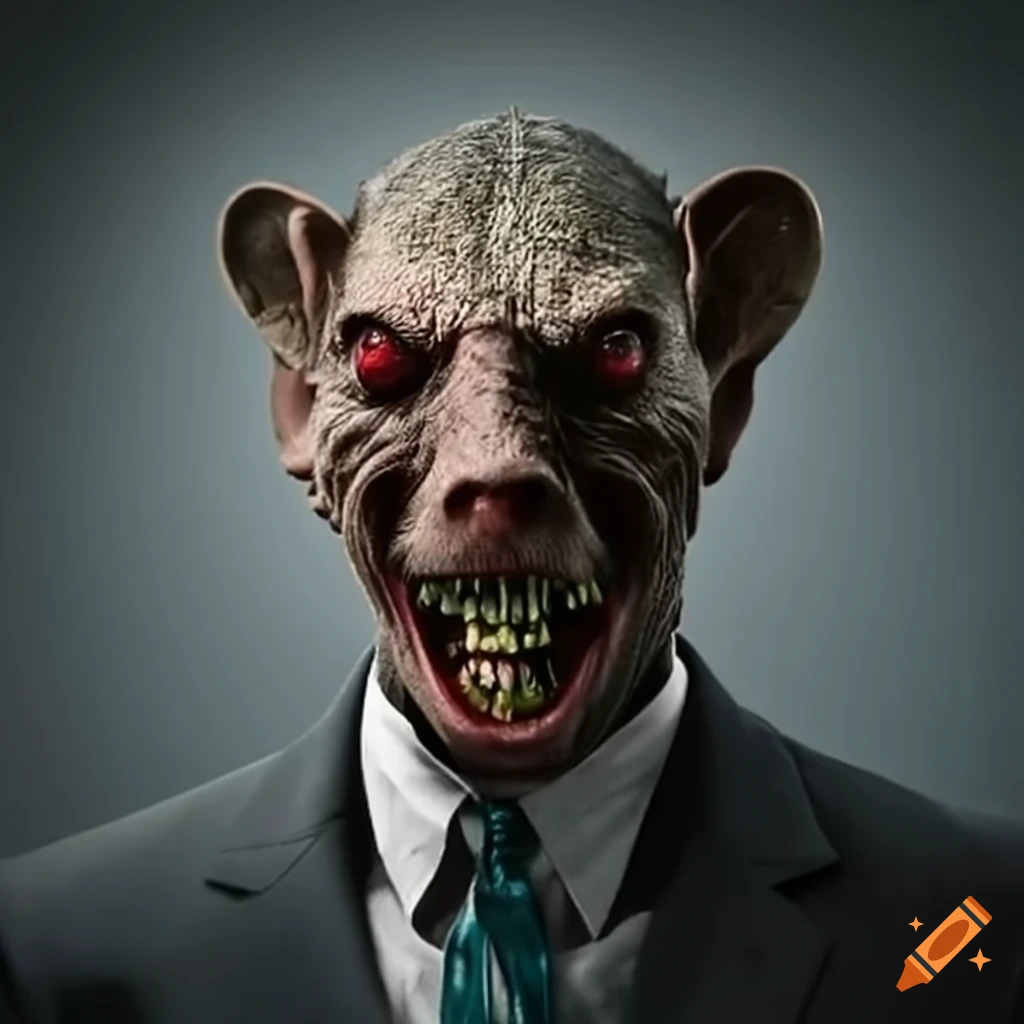 satirical illustration of greedy men in rat-headed suits