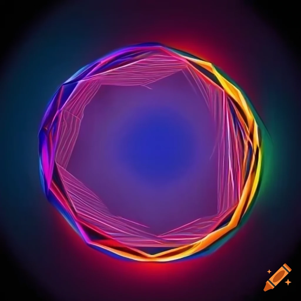 Abstract geometric drawing with circles and triangles on craiyon