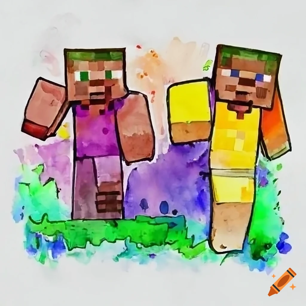 How to draw Herobrine from Minecraft step by step drawing lesson - YouTube