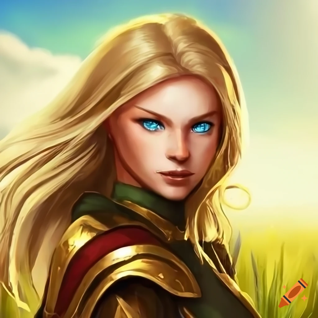 Portrait of a stunning female elf ranger on Craiyon