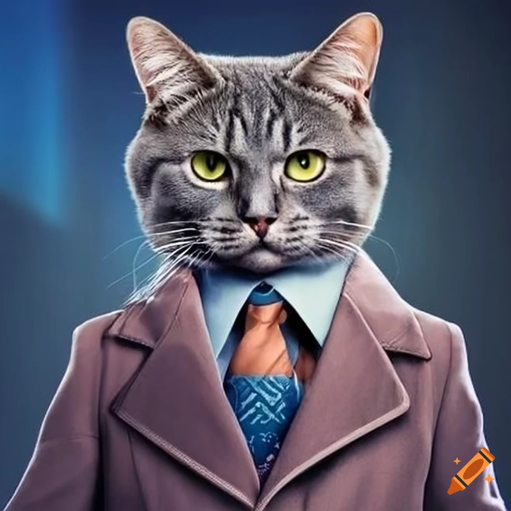 Satirical news show hosted by a cat in a jacket