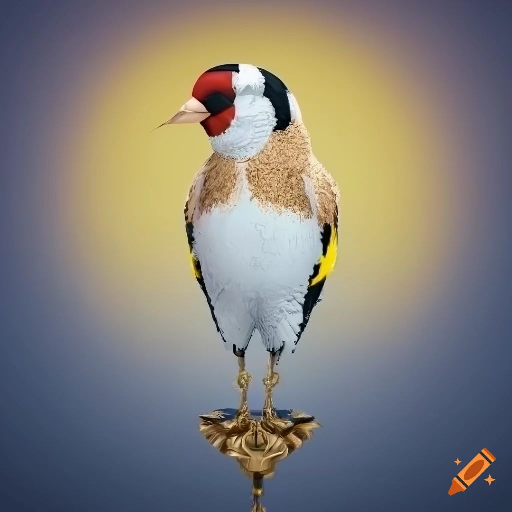 golden-winged European goldfinch bird