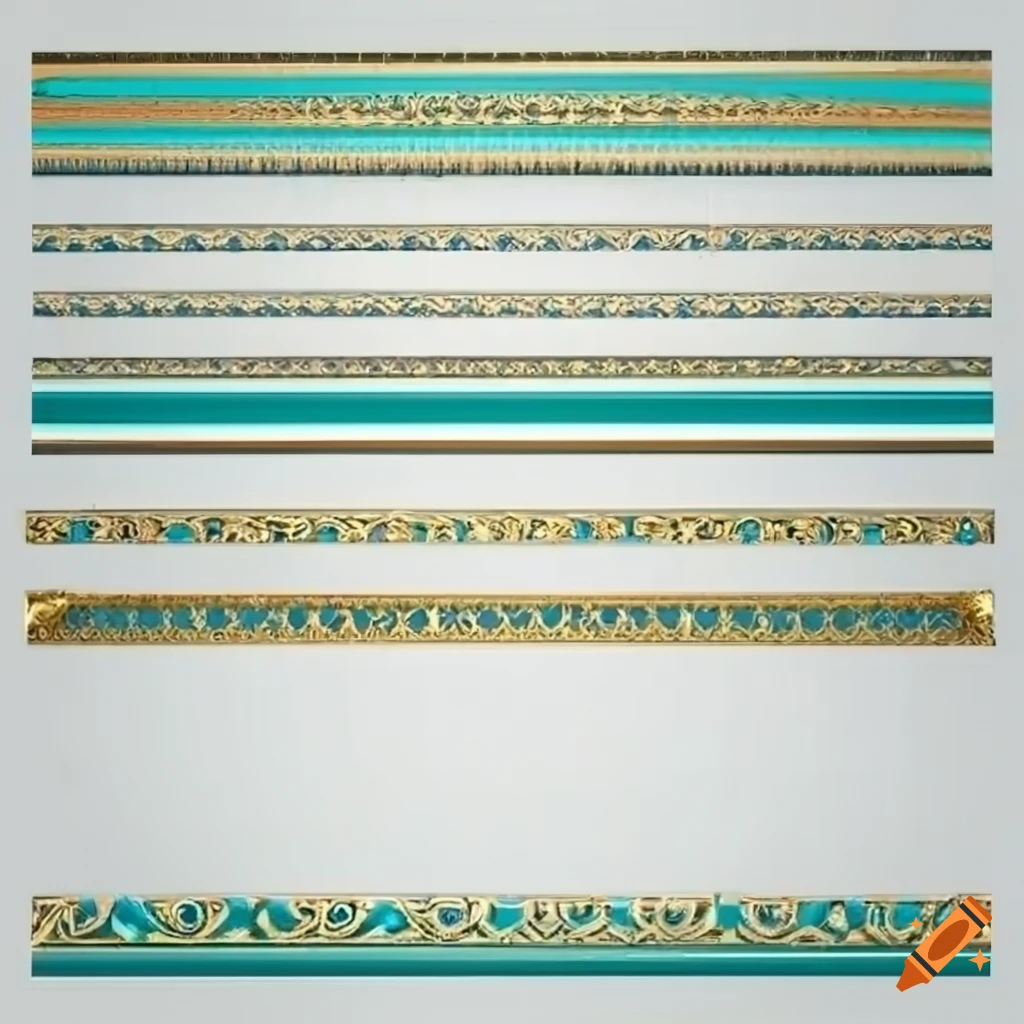 gold and turquoise ornament on a white background
