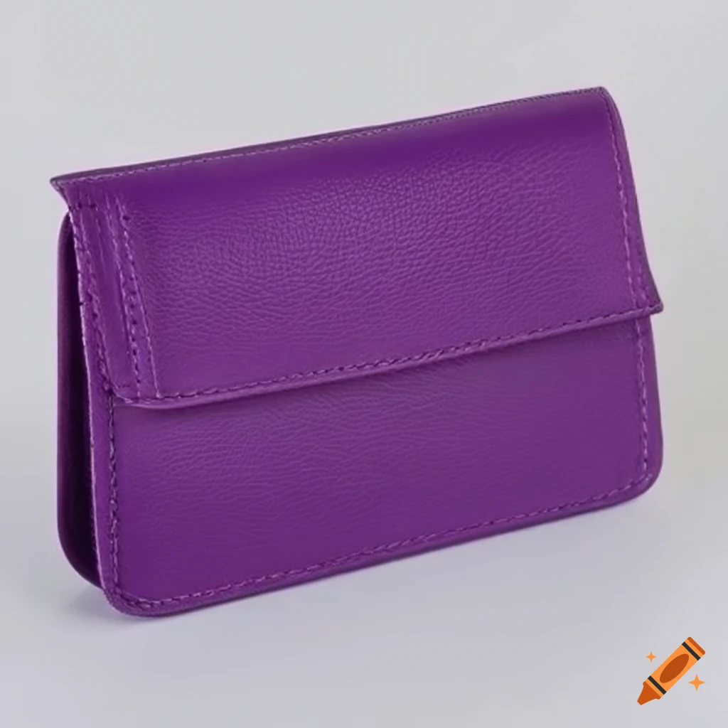 Purple Italian Leather Card Wallet | Avryn Co.