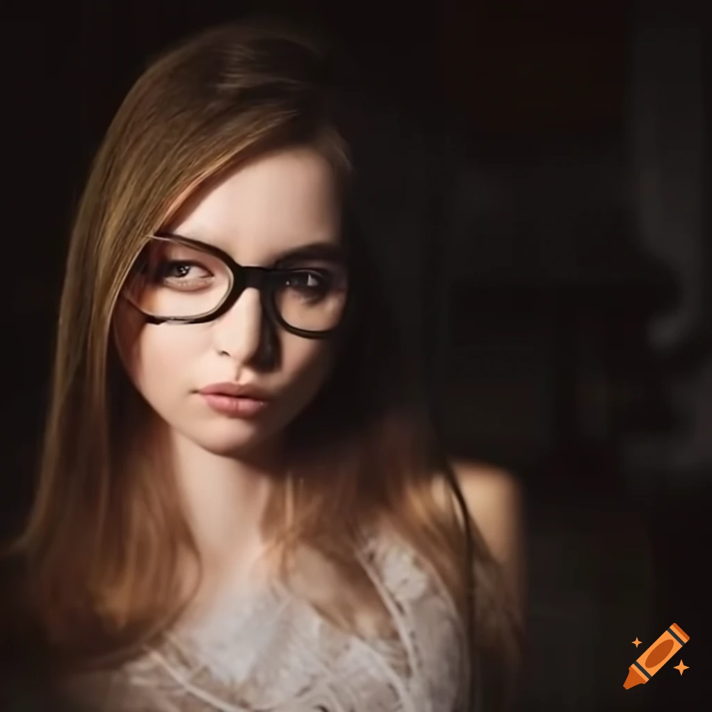portrait of a young woman journalist with glasses