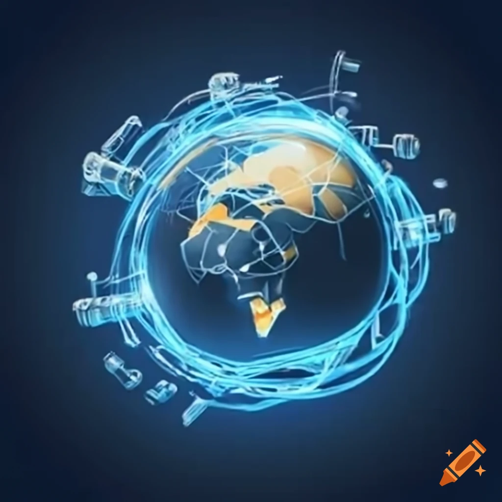Ultra realistic depiction of tcp ip network connections with telecom ...