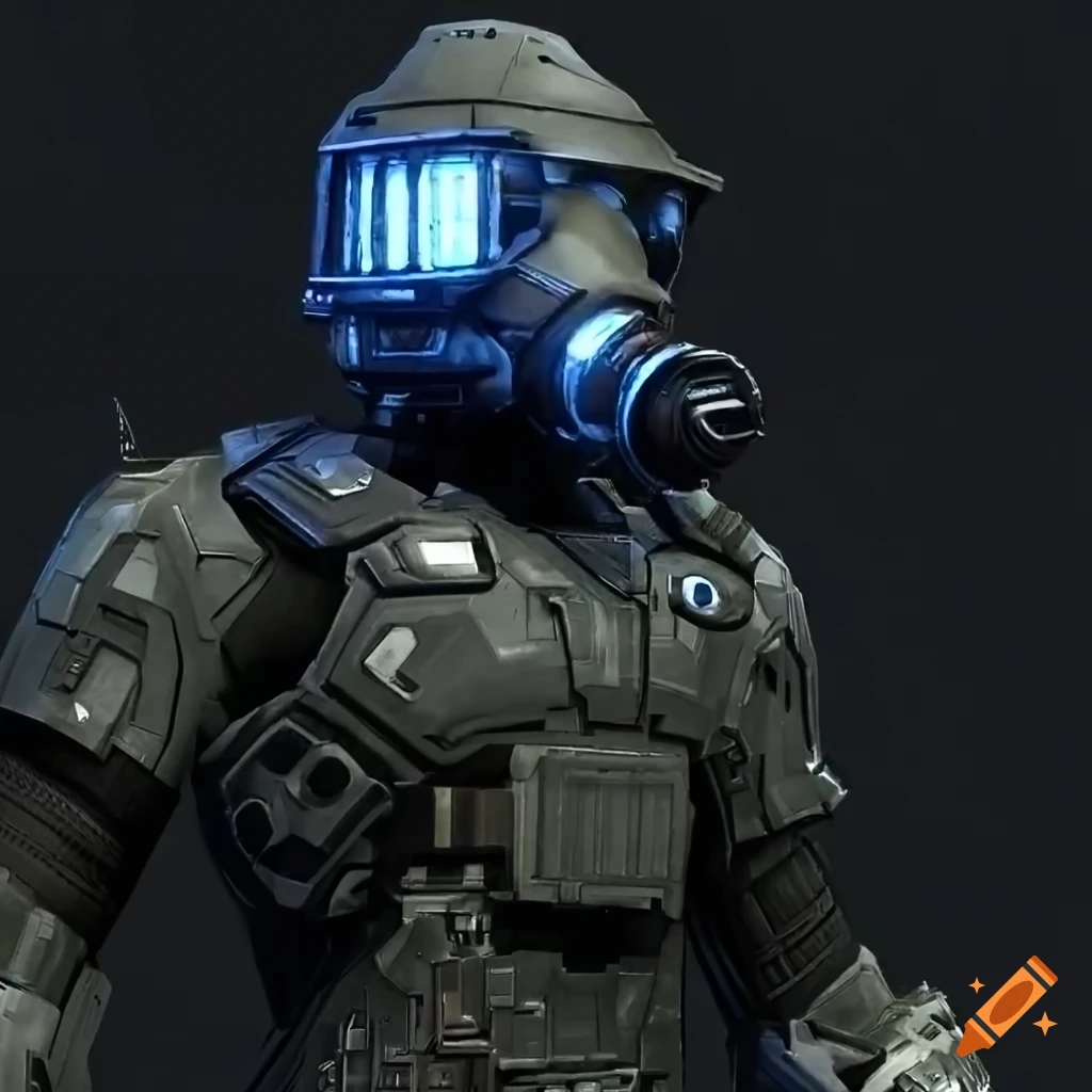 High-quality artwork of a futuristic light body armor with a gas