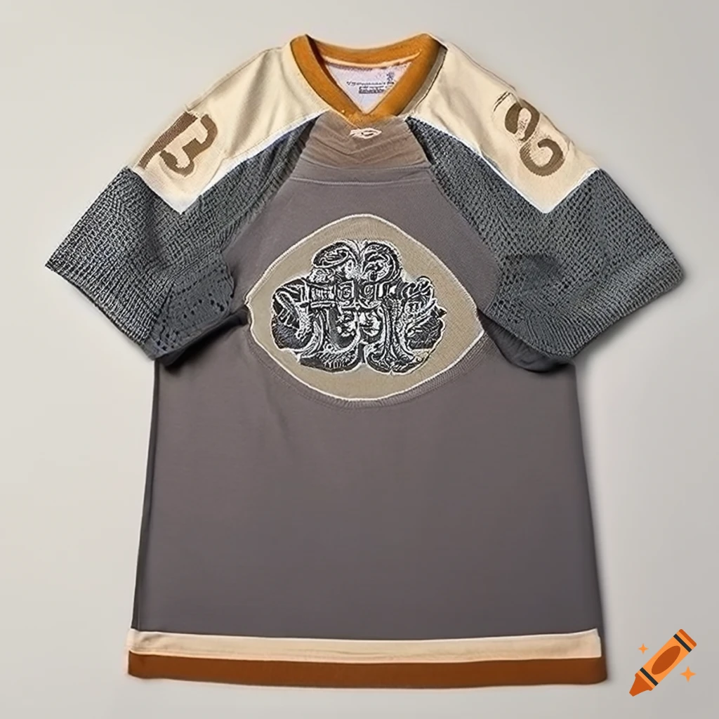 beige and grey vintage hockey jersey