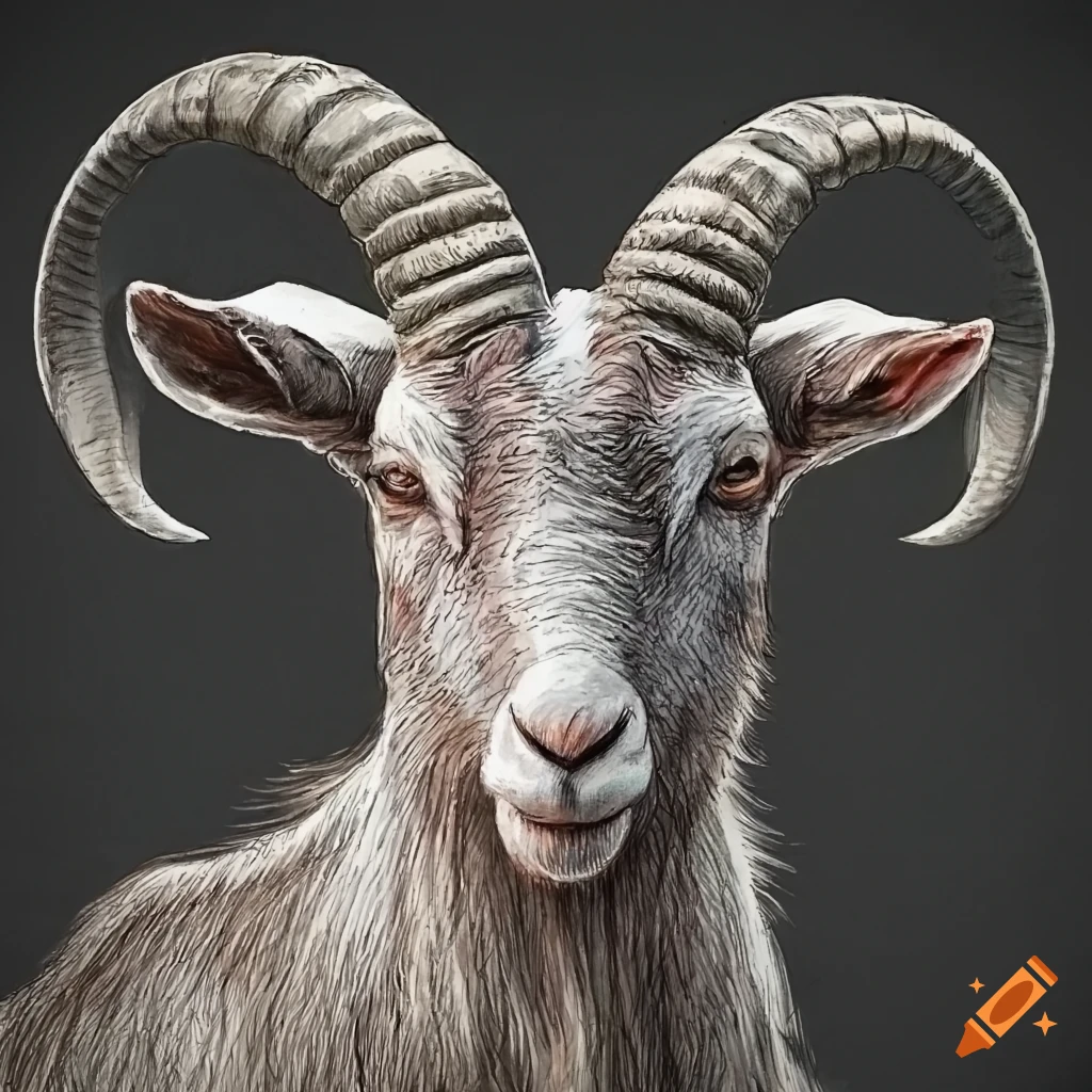 My latest pencil art subject … the grinning goat 🐐😁 : r/goats