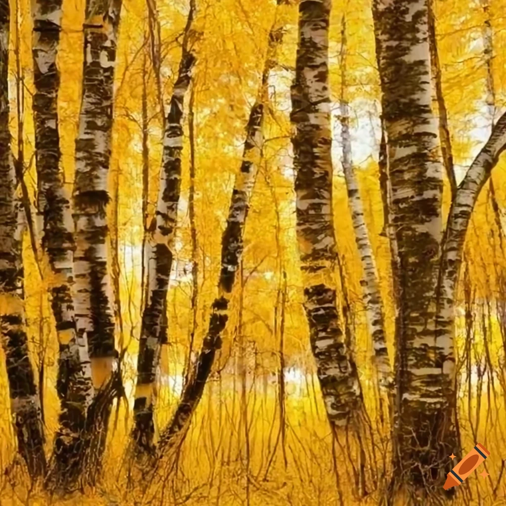 golden birch forest