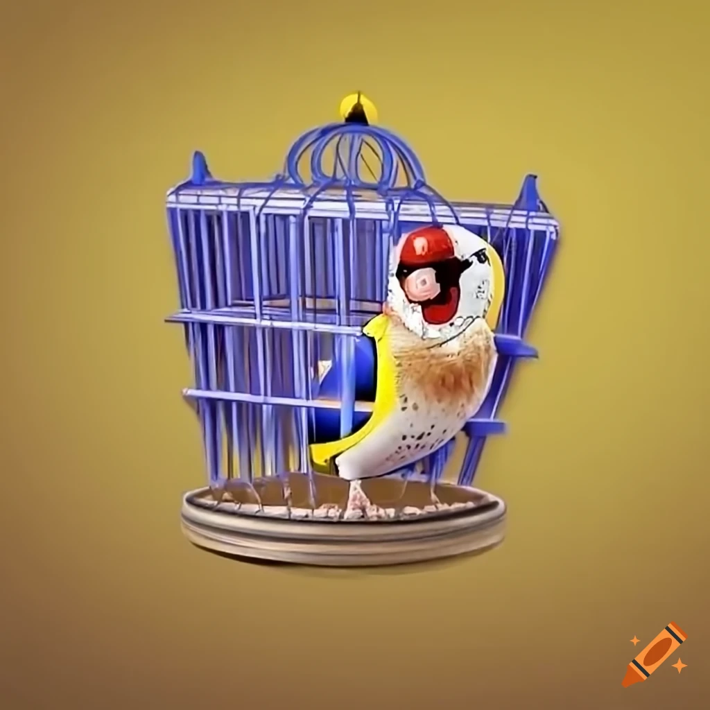 European goldfinch in a cage