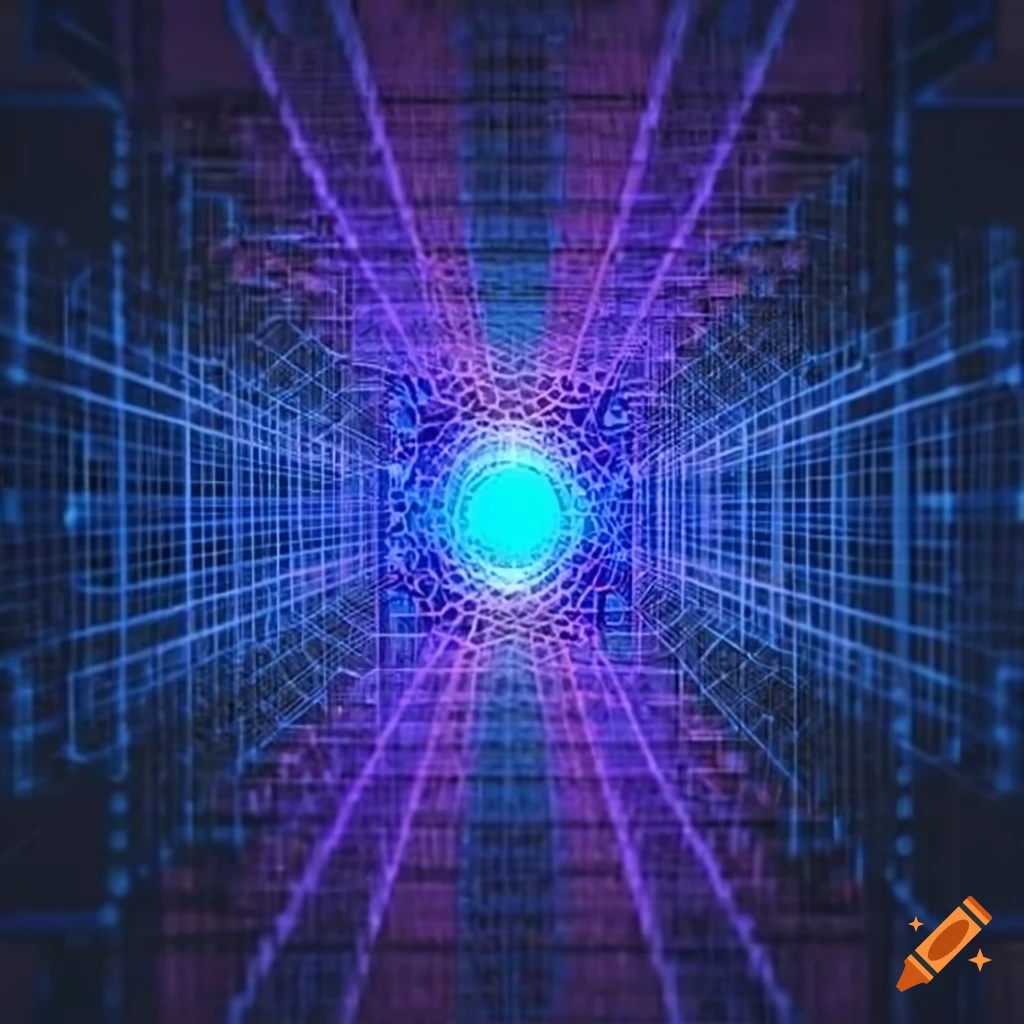 blue laser grid pattern