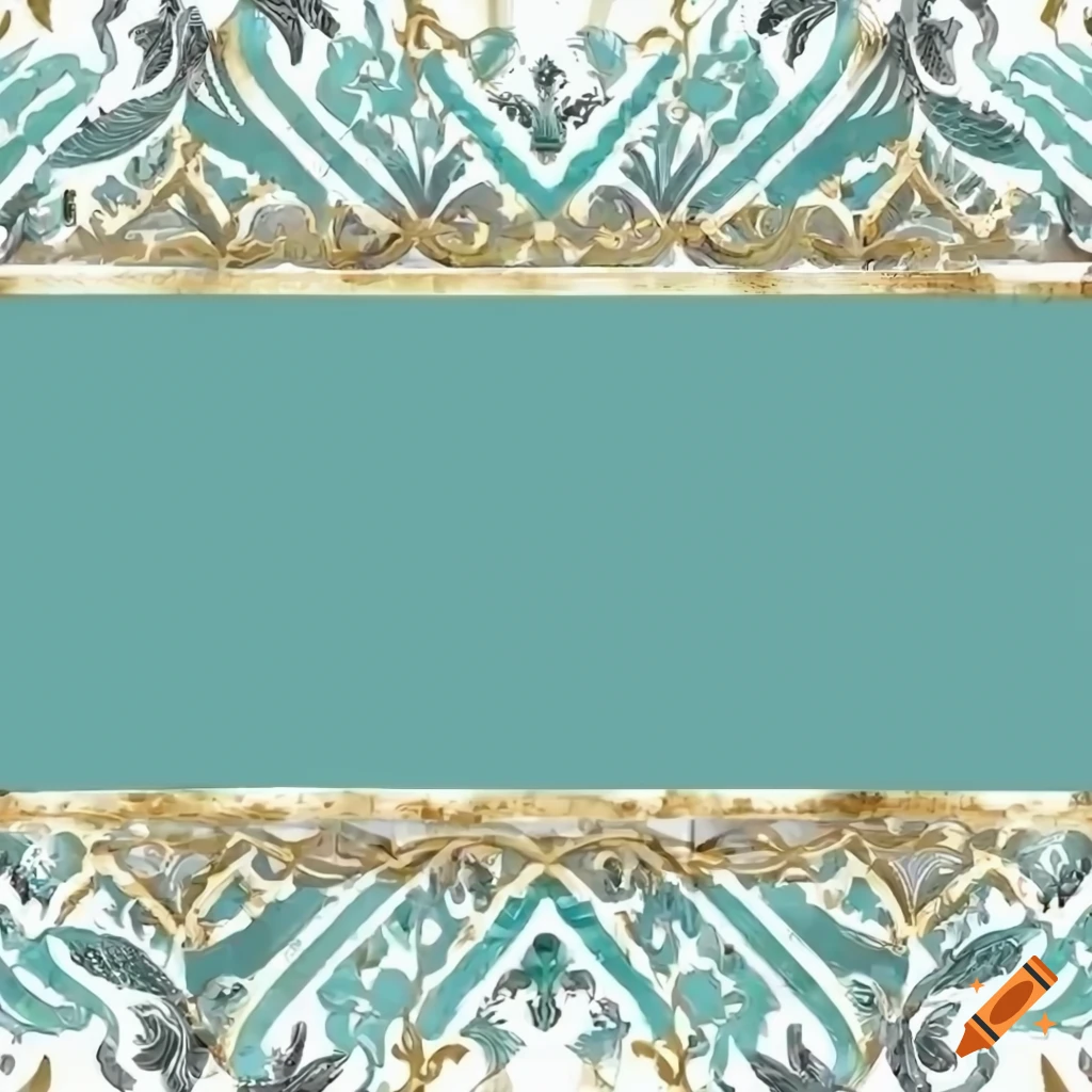 gold and turquoise ornament on a white background