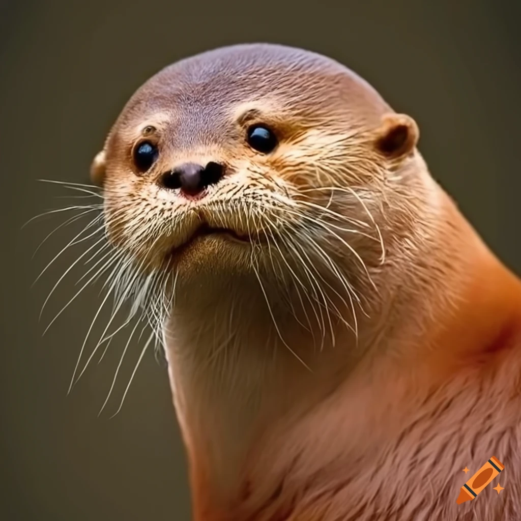 adorable otter with orange fur