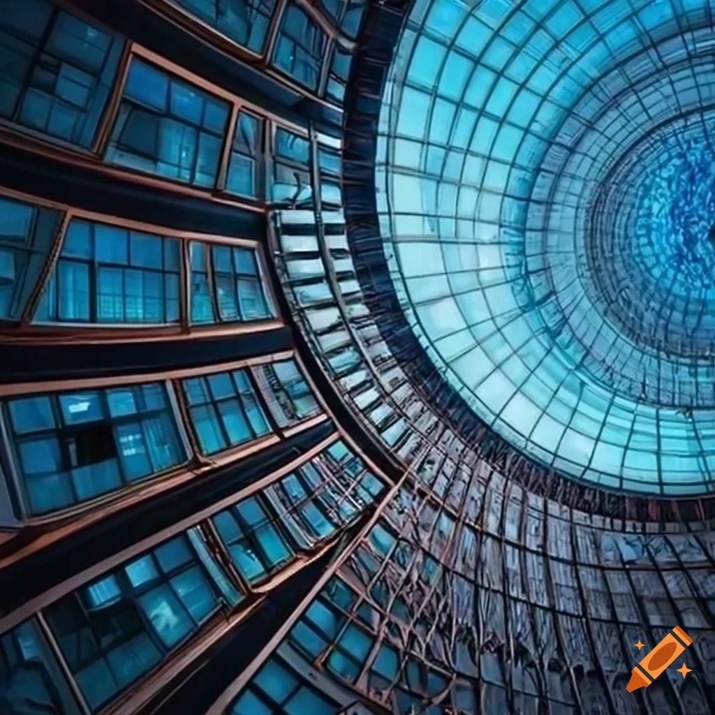 image of a futuristic circular shopping mall