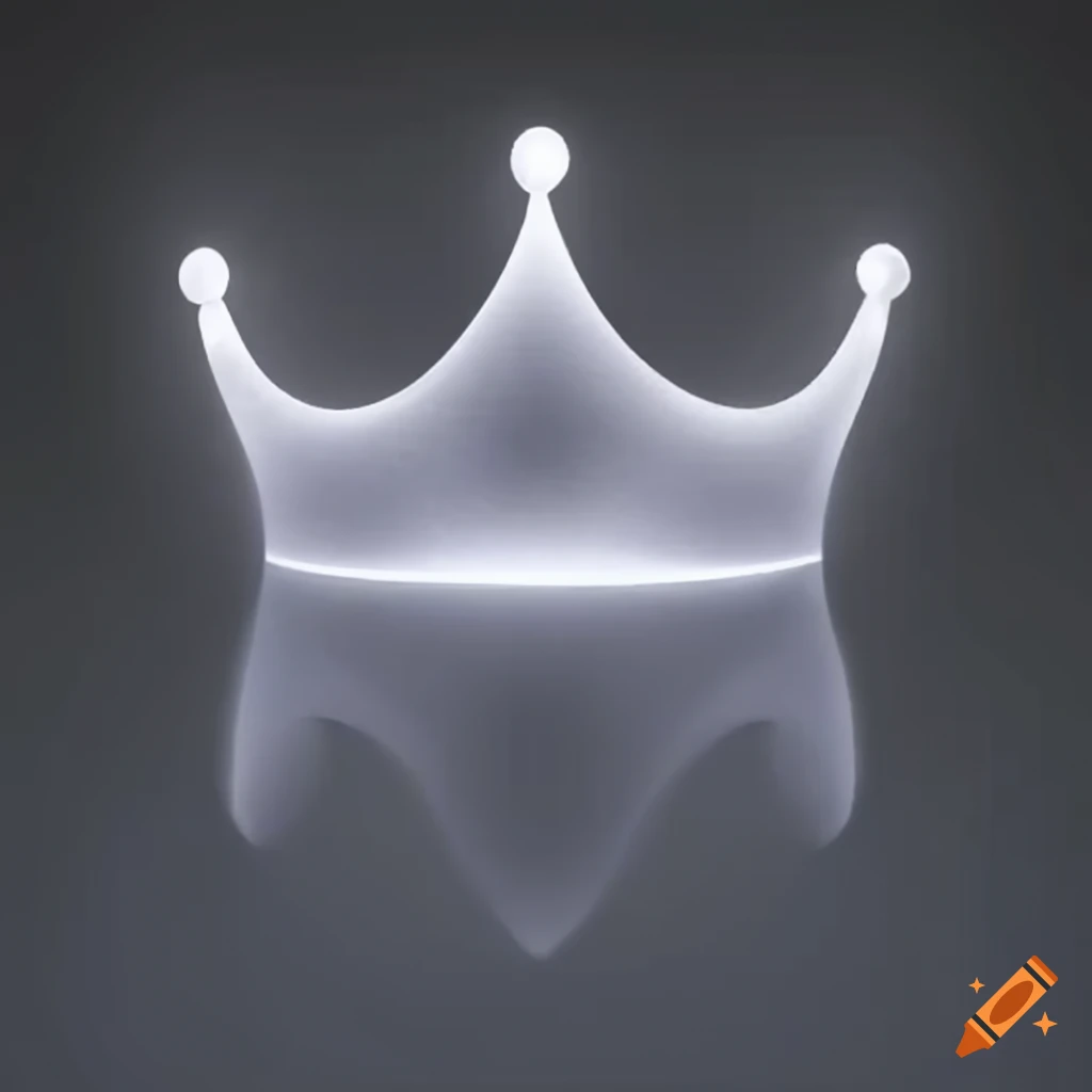 drawing of a white LED crown on a black background