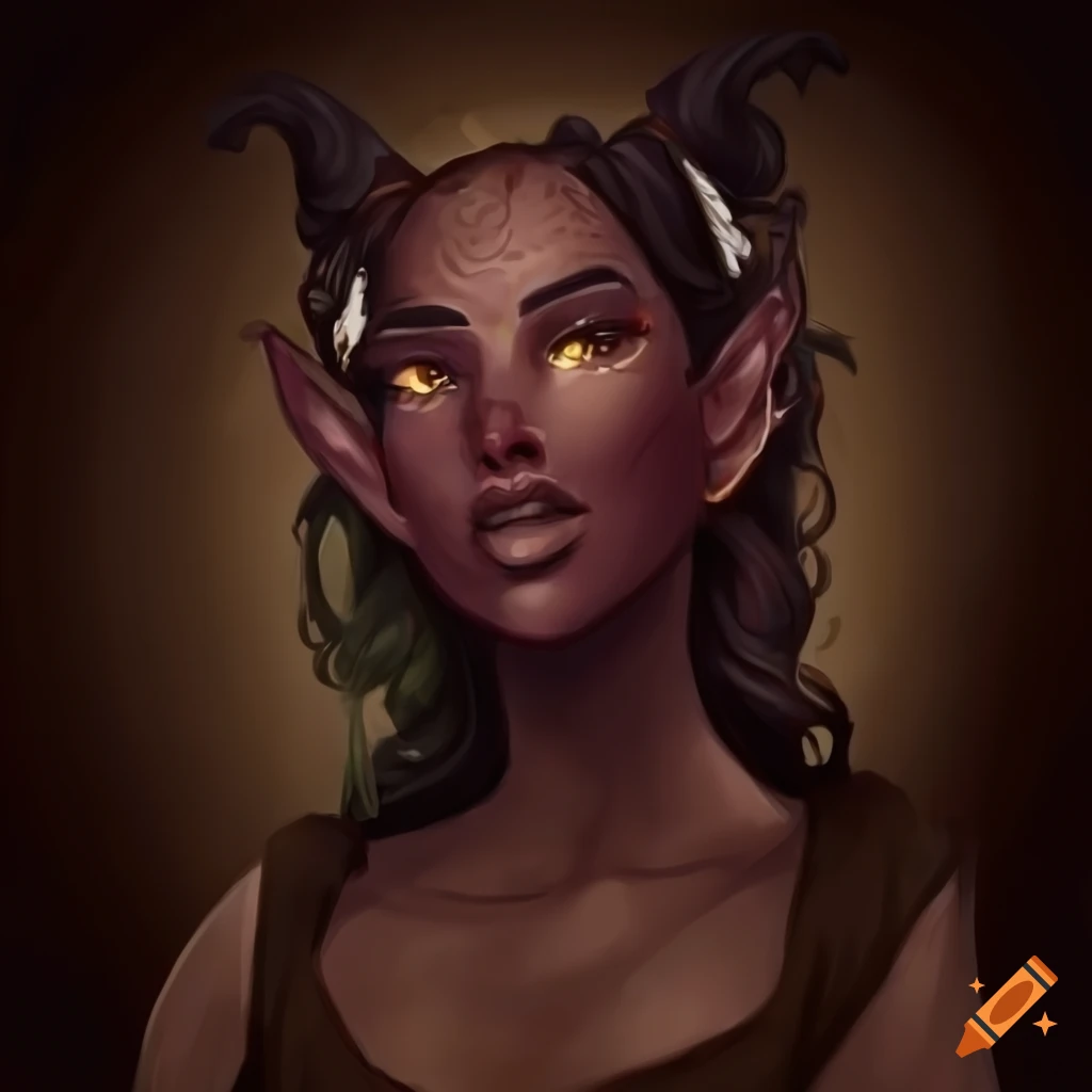 Dnd character: young tiefling druid in greek setting