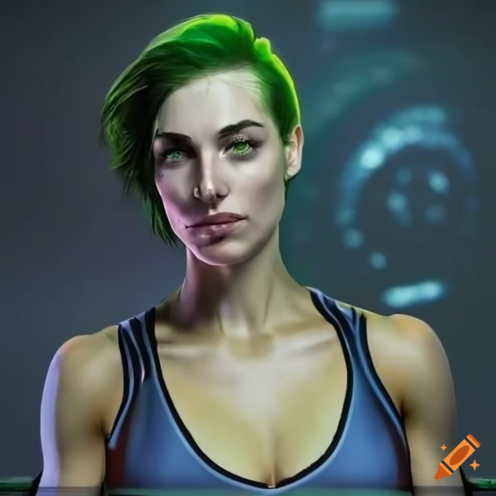 illustration-of-a-futuristic-woman-with-green-hair