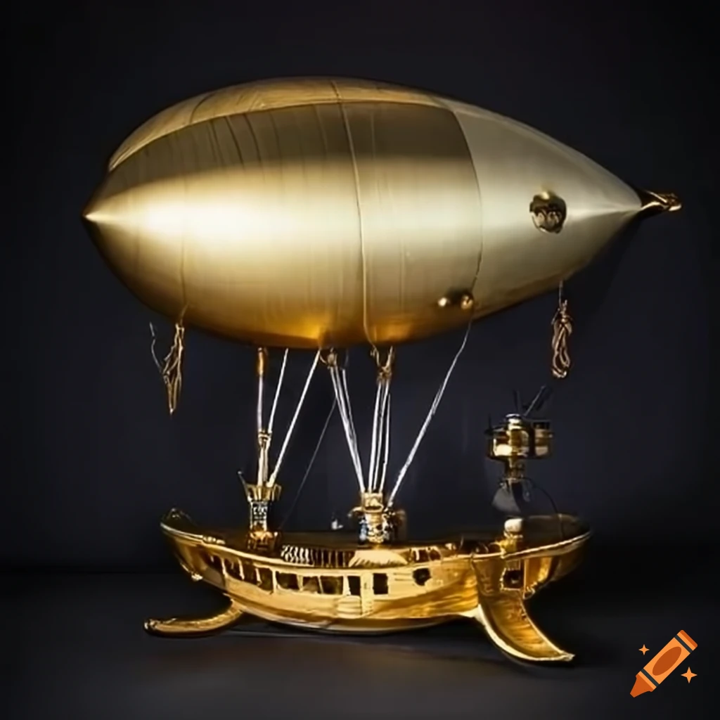image of a luxurious steampunk airship