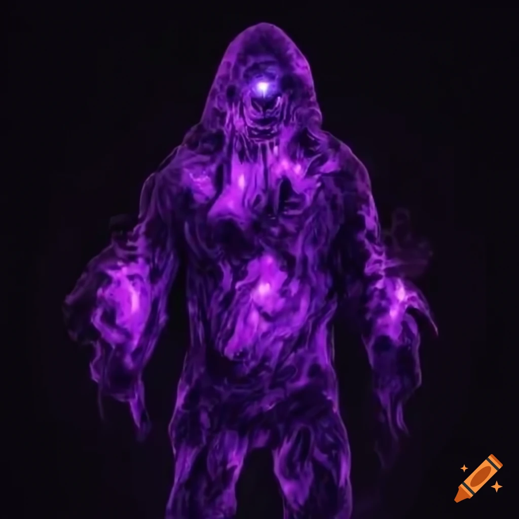 digital art of a purple energy monster