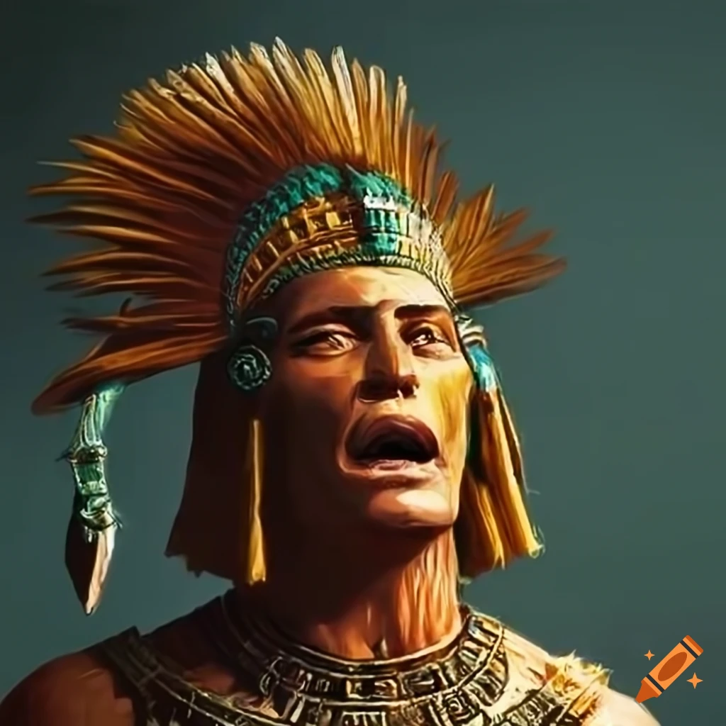 depiction of a person captured by Aztec warriors