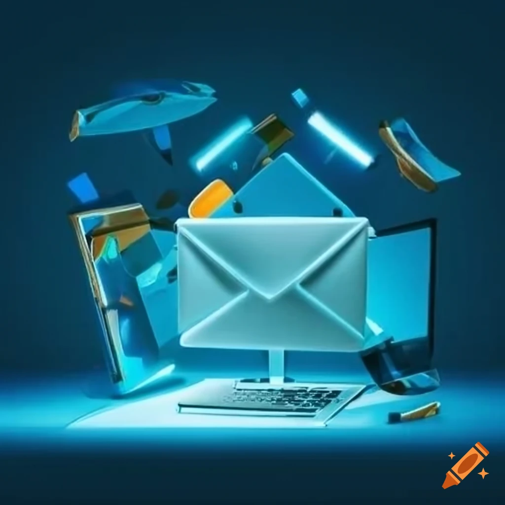 Illustration of proactive email service on Craiyon