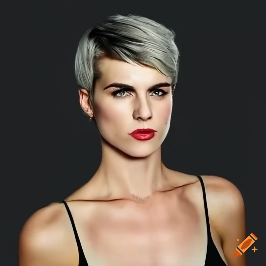  Portrait of a futuristic woman with short hair on Craiyon