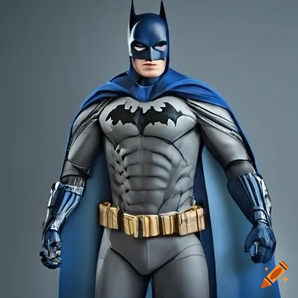 live-action Batman in a blue suit