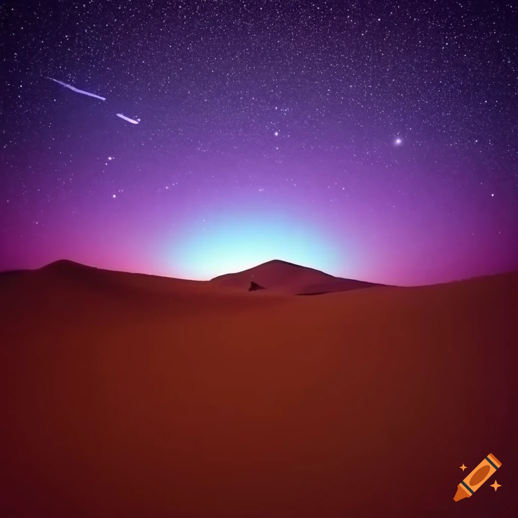 Starry night in the desert on Craiyon