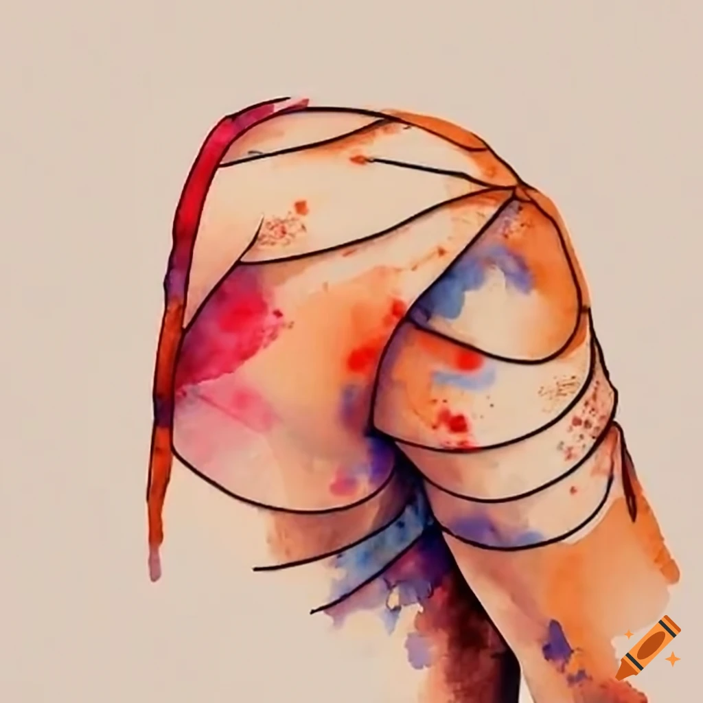injured shoulder with bloody bandage