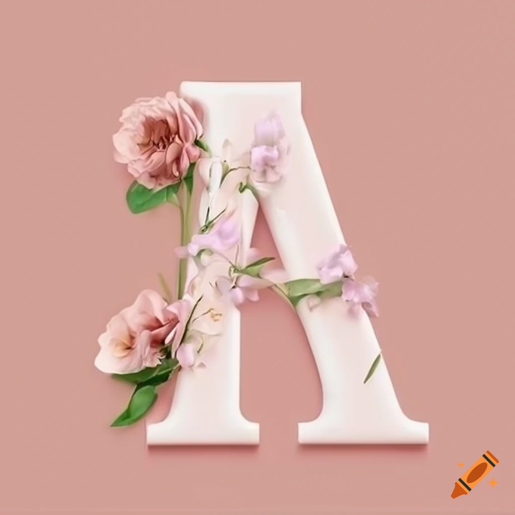 Soft pastel flower letter a on Craiyon