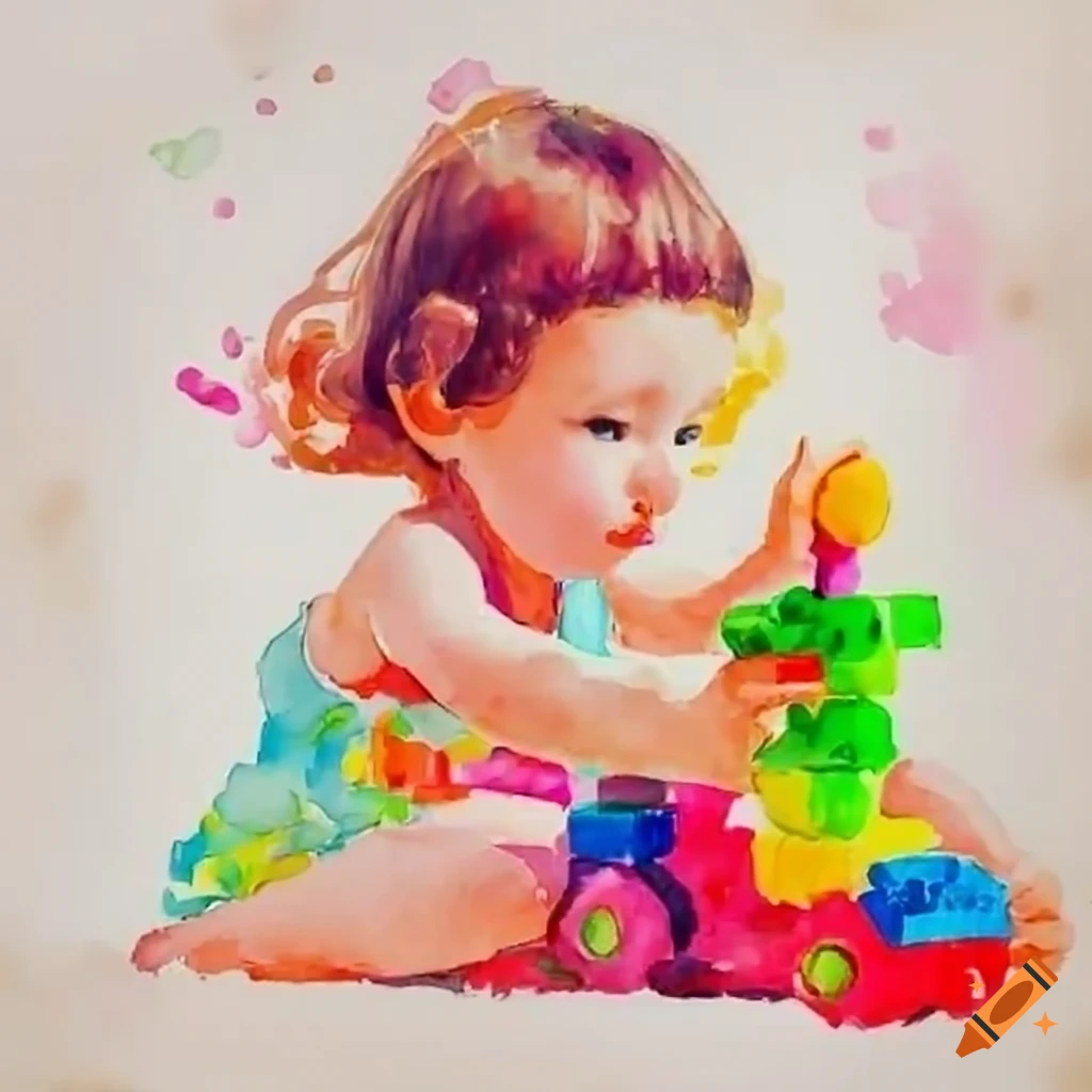 children happily playing with toys