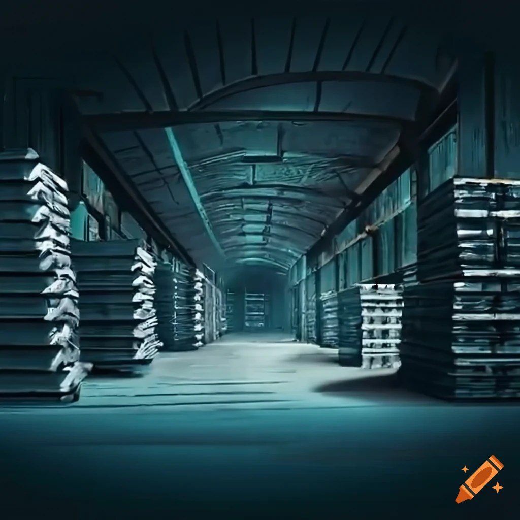 HD image of a metal ingot warehouse