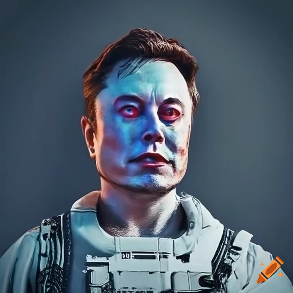 Elon musk in futuristic military attire