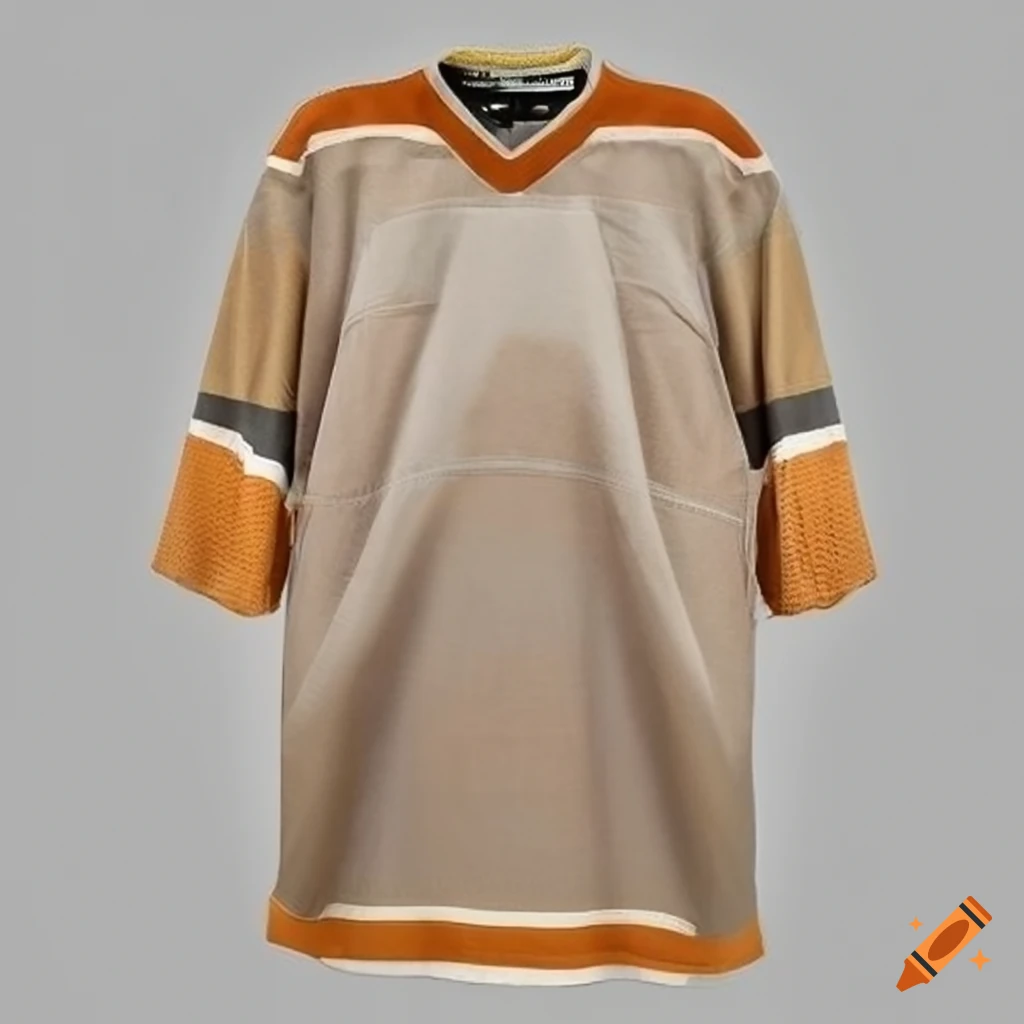 beige and grey vintage hockey jersey