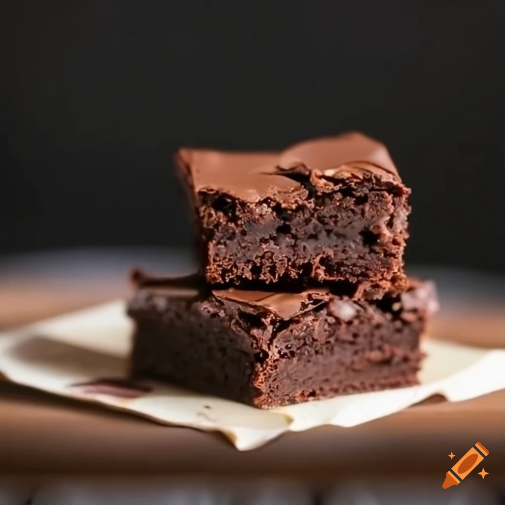 Decadent chocolate brownies with gooey center on Craiyon