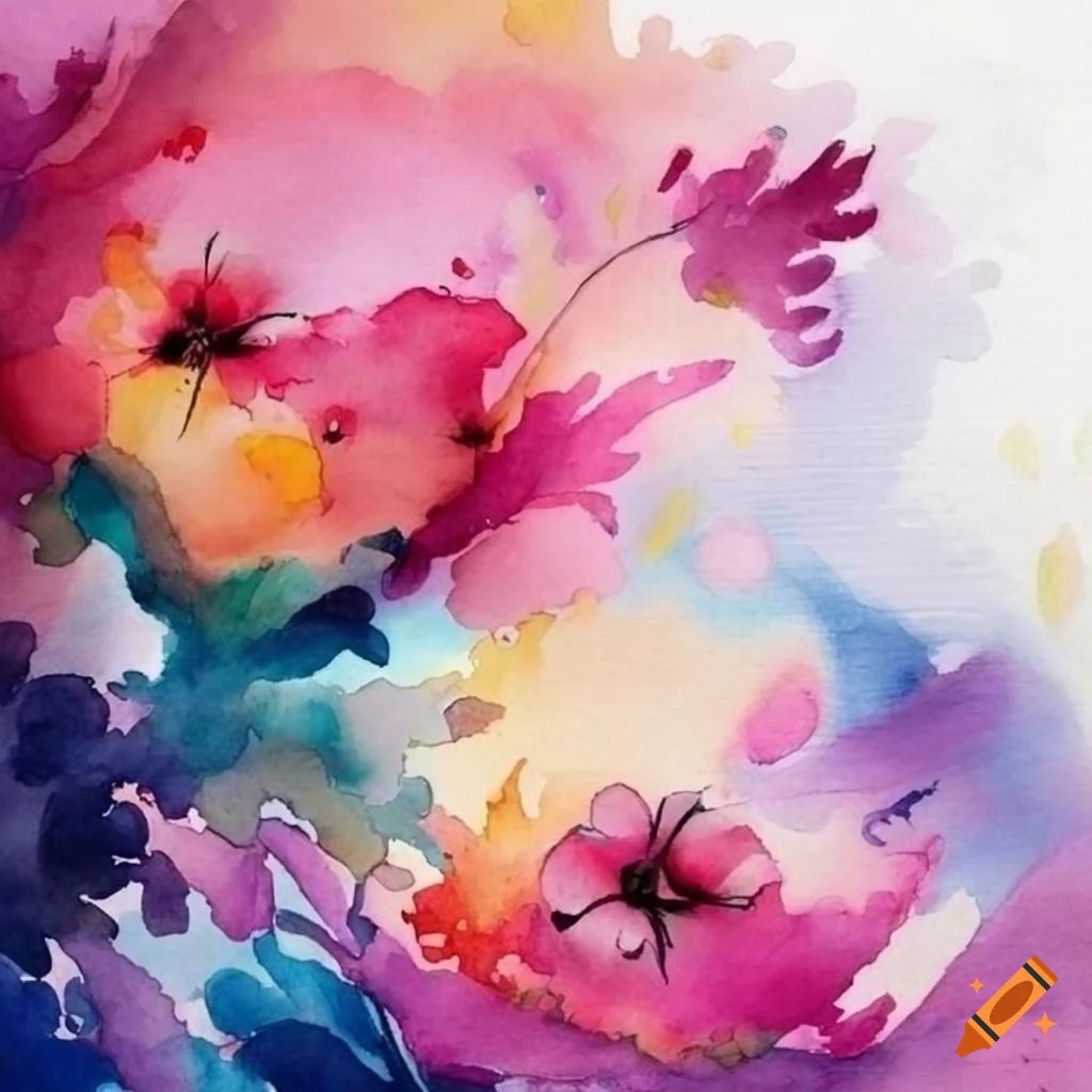 floral watercolor painting for wall decor